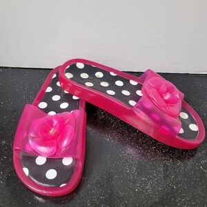 Kate Spade Pink Jelly Slide with Flower
